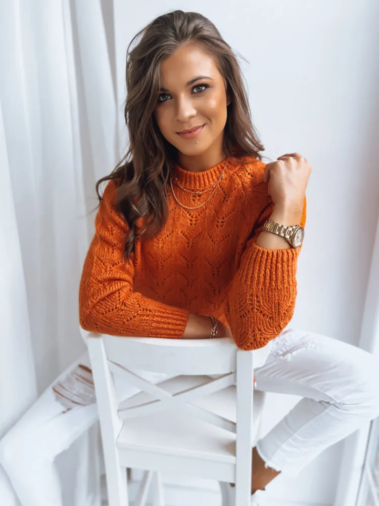 Swetry Damskie>Dstreet Sweter damski ALCAMO pomarańczowy MY1956