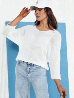 Swetry Damskie>Dstreet Sweter damski ażurowy ANNIS ecru MY2333