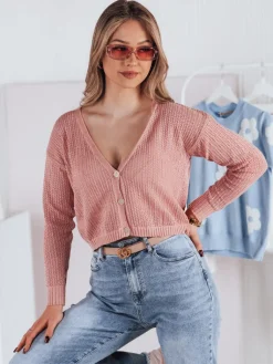 Swetry Damskie>Dstreet Sweter damski ażurowy GOFFY brzoskwiniowy MY2279