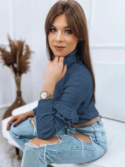 Swetry Damskie>Dstreet Sweter damski BUFALO niebieski MY1418