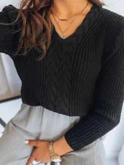 Swetry Damskie>Dstreet Sweter damski CANDIS czarny MY1806z