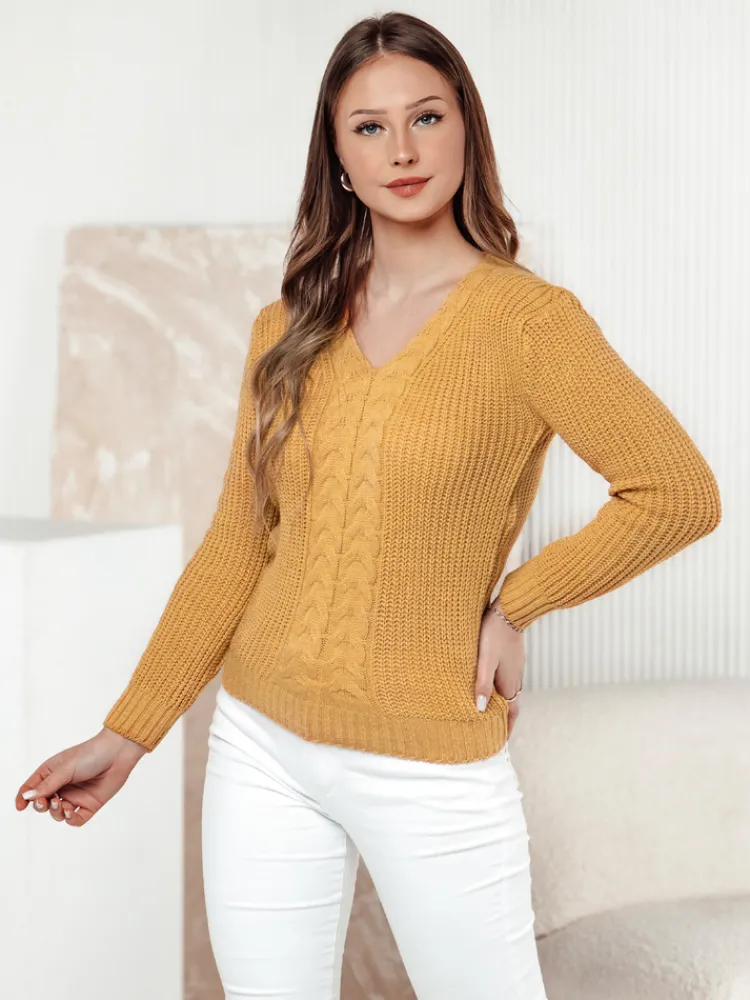 Swetry Damskie>Dstreet Sweter damski CASVINA żółty MY2388