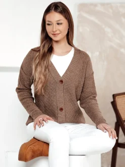 Swetry Damskie>Dstreet Sweter damski CHICLINE beżowy MY2419