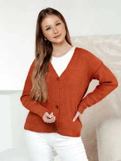 Swetry Damskie>Dstreet Sweter damski CHICLINE rudy MY2418