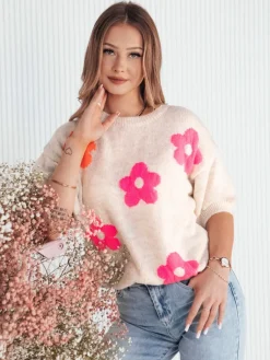 Swetry Damskie>Dstreet Sweter damski CILSA beżowy MY2296