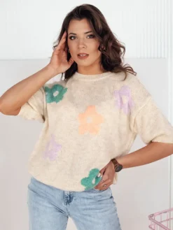 Swetry Damskie>Dstreet Sweter damski CILSA beżowy MY2295