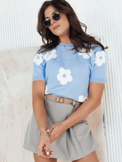 Swetry Damskie>Dstreet Sweter damski CORIAN błękitny MY2314