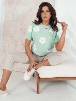 Swetry Damskie>Dstreet Sweter damski CORIAN miętowy MY2315