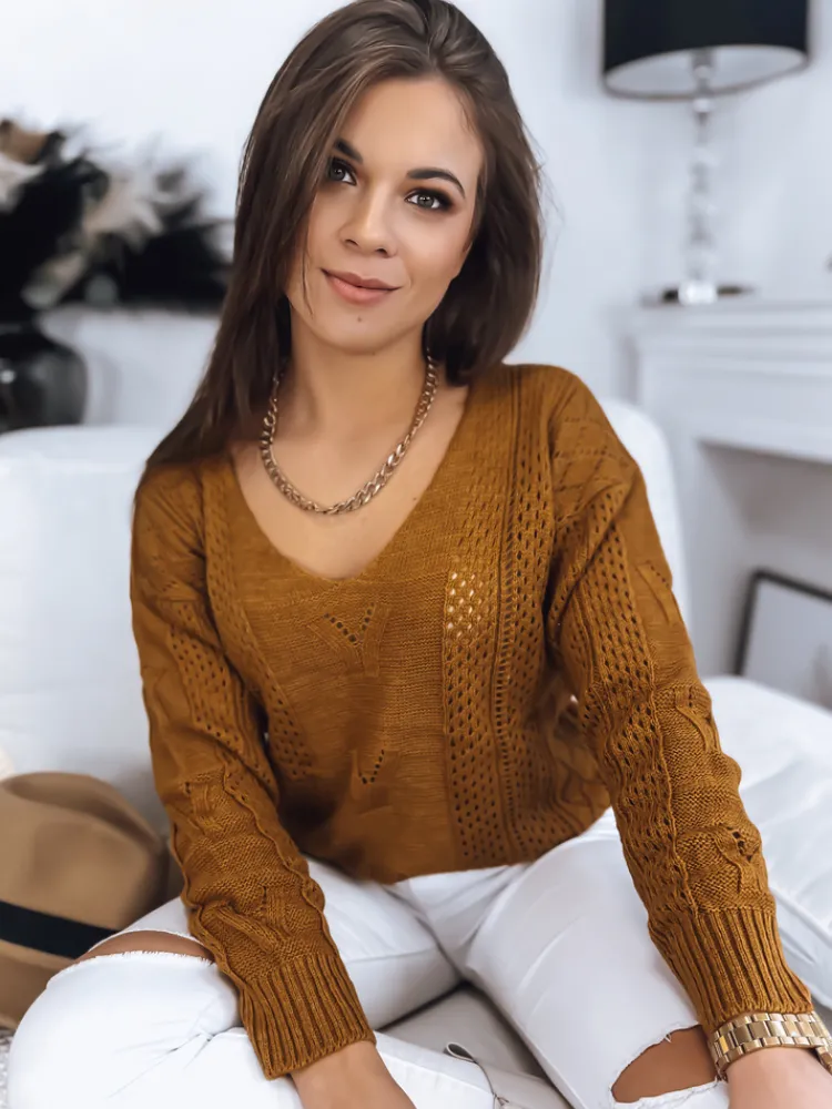 Swetry Damskie>Dstreet Sweter damski DARIA musztardowy MY1727