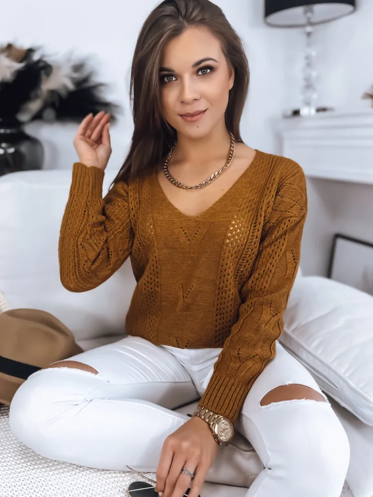 Swetry Damskie>Dstreet Sweter damski DARIA musztardowy MY1727