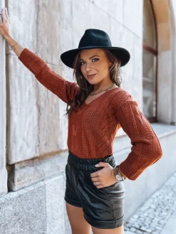 Swetry Damskie>Dstreet Sweter damski DARIA rudy MY1721