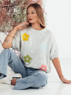 Swetry Damskie>Dstreet Sweter damski DERBON szary MY2310