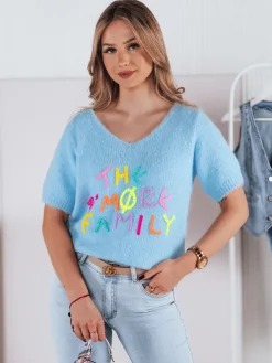 Swetry Damskie>Dstreet Sweter damski FATEL błękitny MY2316