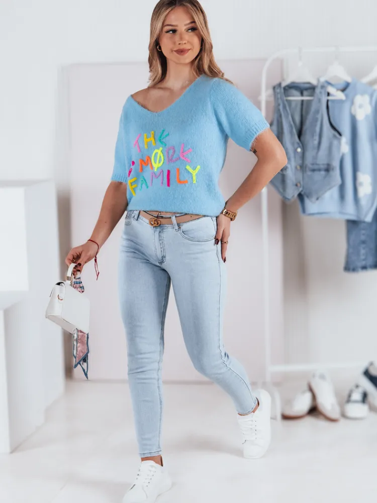 Swetry Damskie>Dstreet Sweter damski FATEL błękitny MY2316