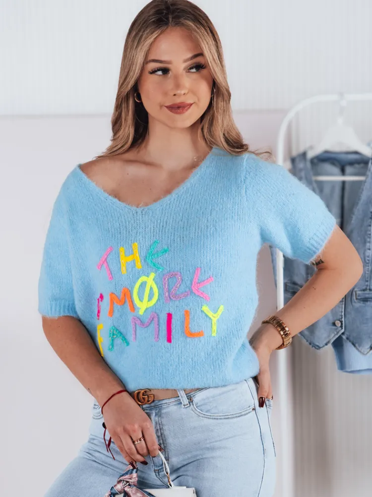 Swetry Damskie>Dstreet Sweter damski FATEL błękitny MY2316