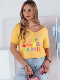 Swetry Damskie>Dstreet Sweter damski FATEL żółty MY2318