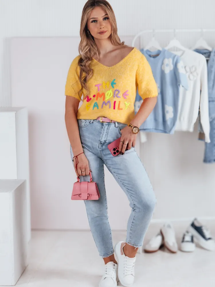 Swetry Damskie>Dstreet Sweter damski FATEL żółty MY2318