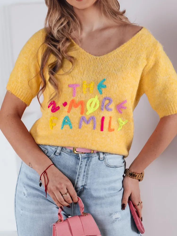 Swetry Damskie>Dstreet Sweter damski FATEL żółty MY2318