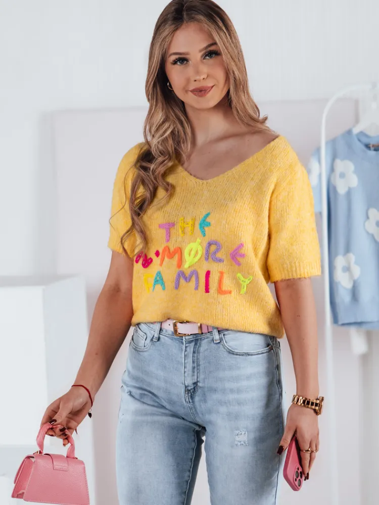 Swetry Damskie>Dstreet Sweter damski FATEL żółty MY2318