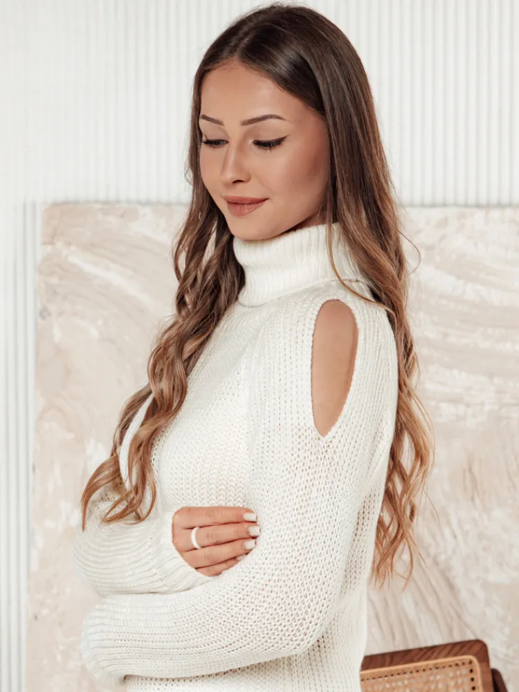 Swetry Damskie>Dstreet Sweter damski GOLFIVA ecru MY2406