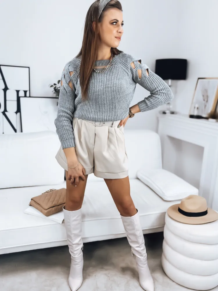 Swetry Damskie>Dstreet Sweter damski LAYSI jasnoszary MY1751