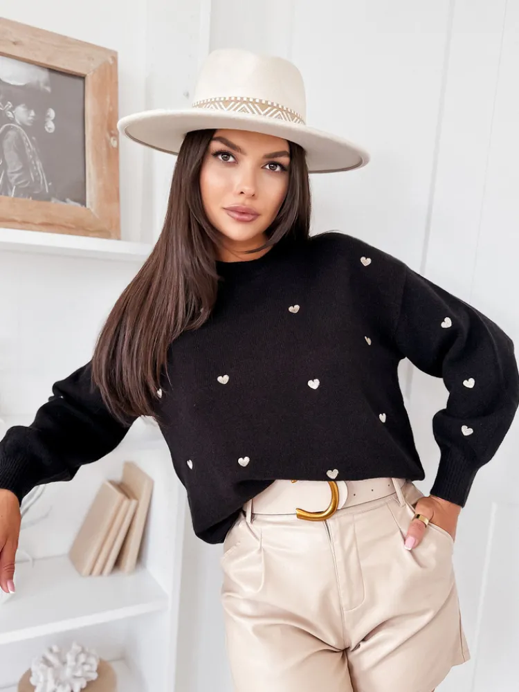 Swetry Damskie>Dstreet Sweter damski LUMINA czarny MY1994