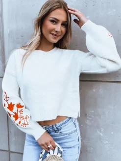 Swetry Damskie>Dstreet Sweter damski LYRA biały MY2214