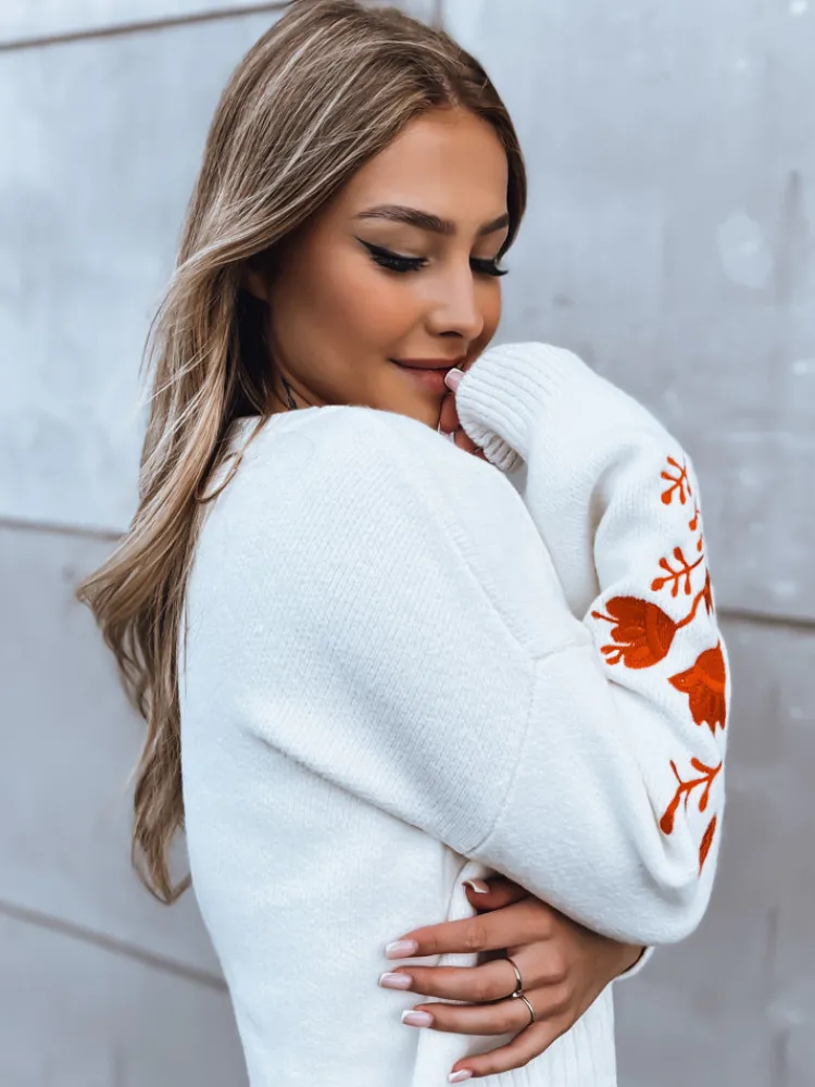 Swetry Damskie>Dstreet Sweter damski LYRA biały MY2214