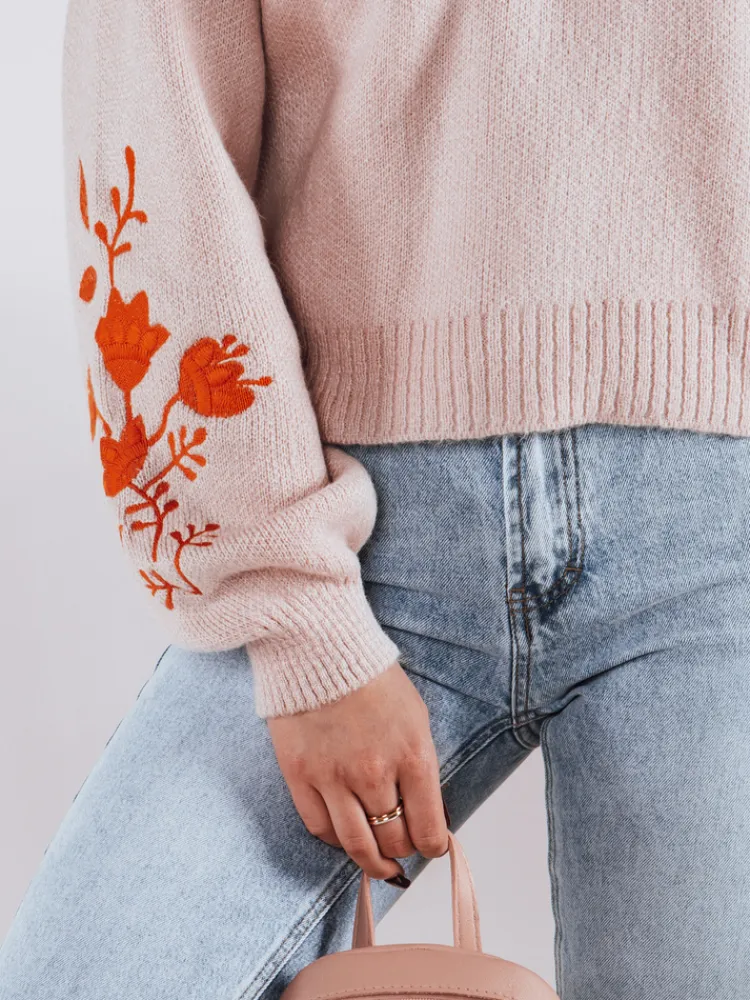 Swetry Damskie>Dstreet Sweter damski LYRA różowy MY2215