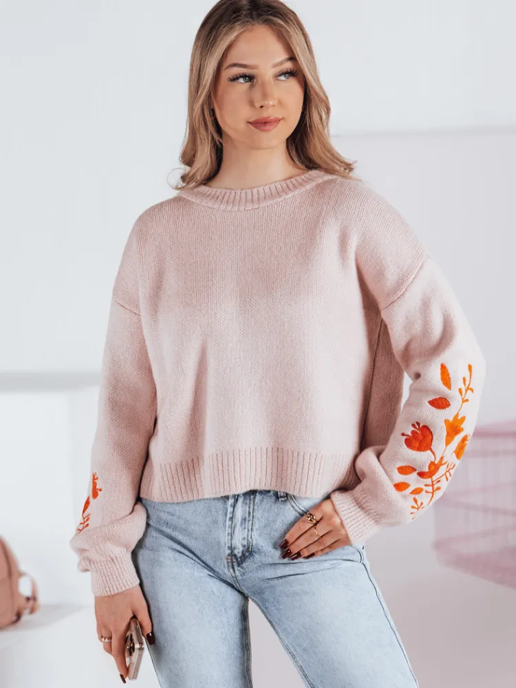 Swetry Damskie>Dstreet Sweter damski LYRA różowy MY2215