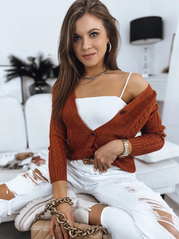 Swetry Damskie>Dstreet Sweter damski MELANIA ceglany MY1651