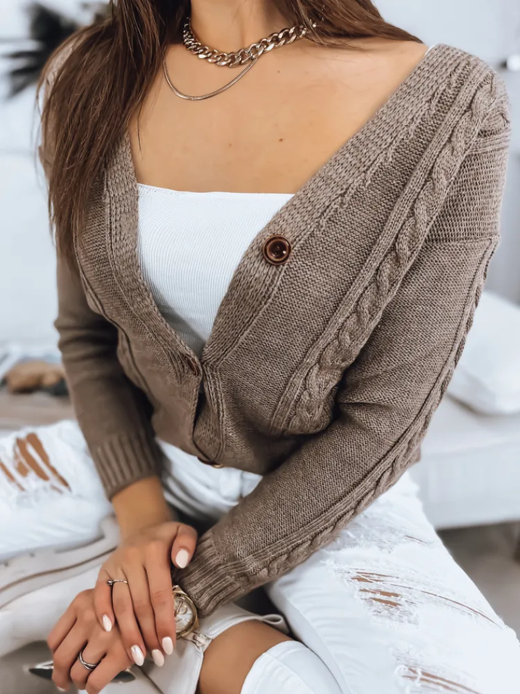 Swetry Damskie>Dstreet Sweter damski MELANIA czekoladowy MY1653