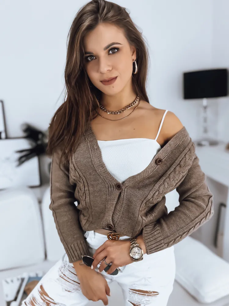 Swetry Damskie>Dstreet Sweter damski MELANIA czekoladowy MY1653