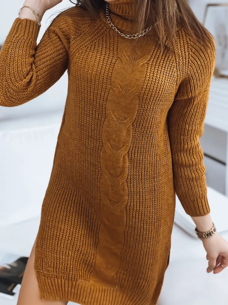 Swetry Damskie>Dstreet Sweter damski MERCIA musztardowy MY1876