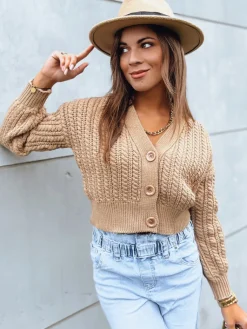 Swetry Damskie>Dstreet Sweter damski MINERWA kamelowy MY2200