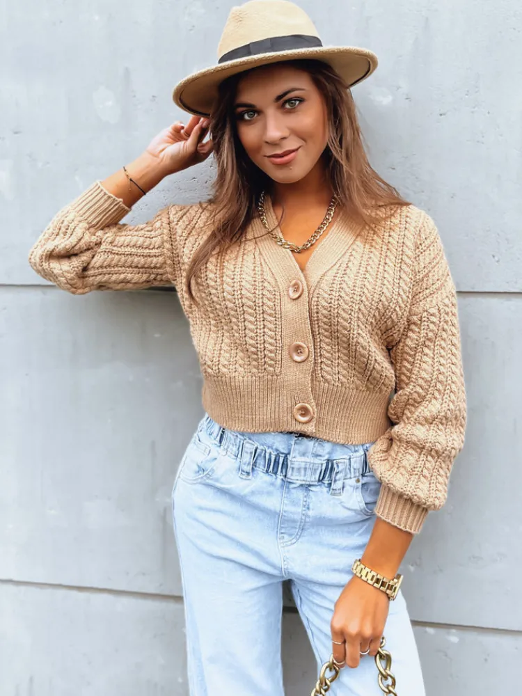 Swetry Damskie>Dstreet Sweter damski MINERWA kamelowy MY2200