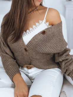 Swetry Damskie>Dstreet Sweter damski MINSTRAL beżowy MY1614