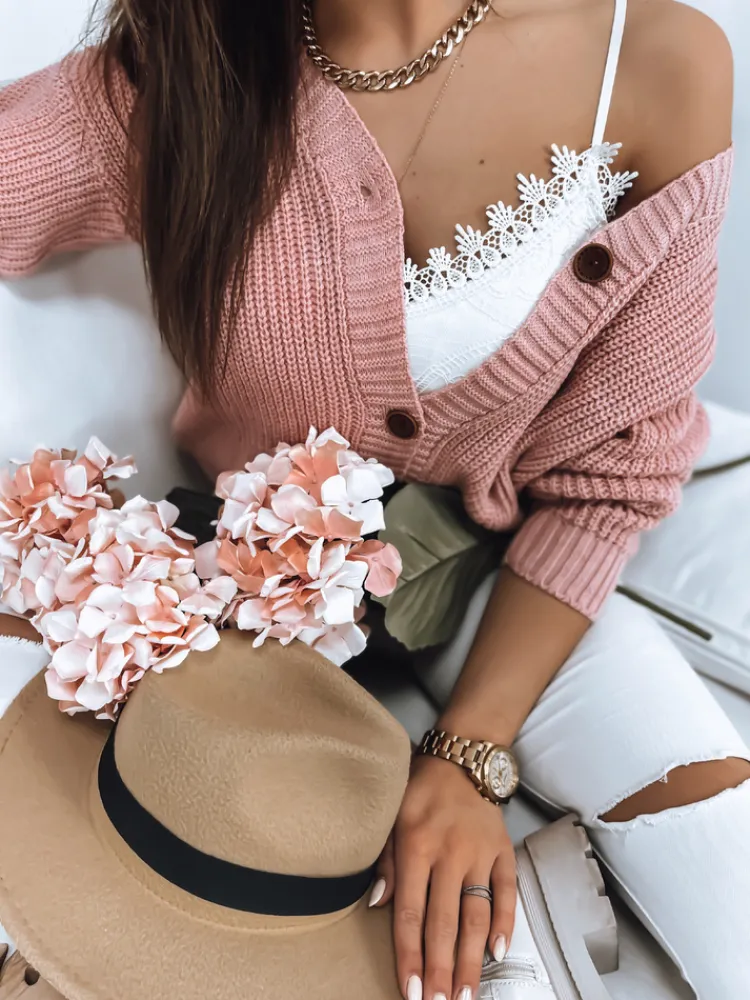 Swetry Damskie>Dstreet Sweter damski MINSTRAL różowy MY1617