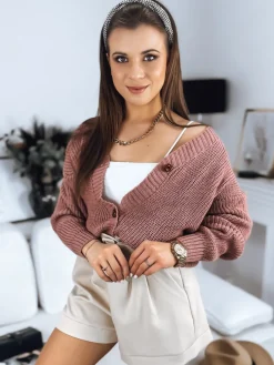 Swetry Damskie>Dstreet Sweter damski MINSTRAL różowy MY1659