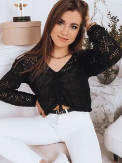 Swetry Damskie>Dstreet Sweter damski MISTELLA czarny MY1538