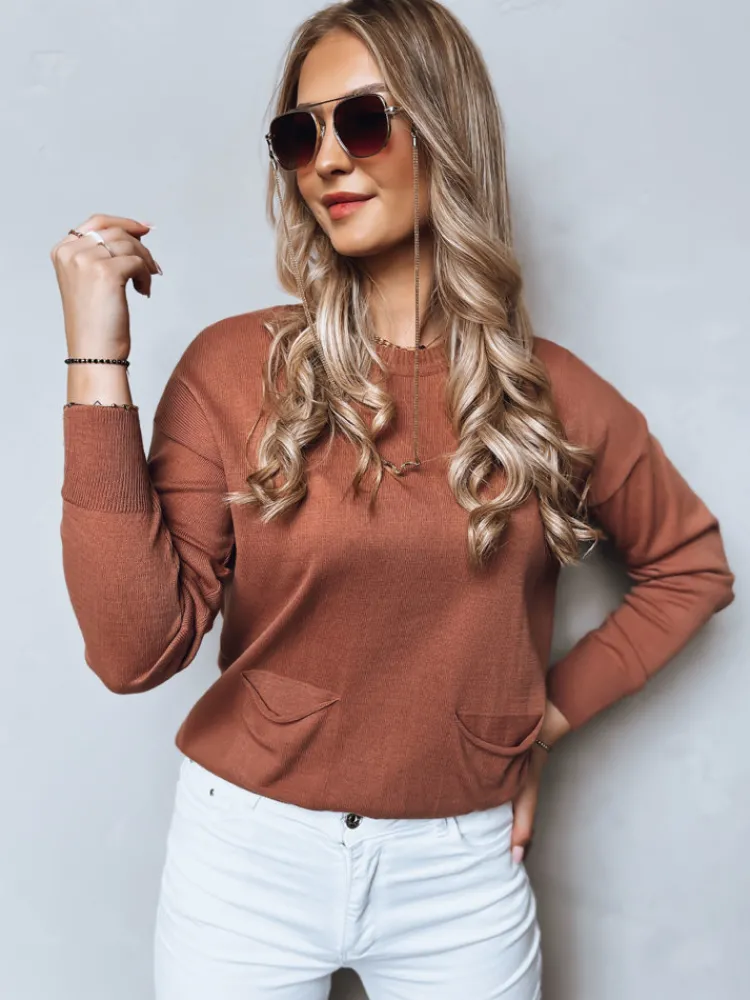 Swetry Damskie>Dstreet Sweter damski MOLLY jasnoróżowy MY2163