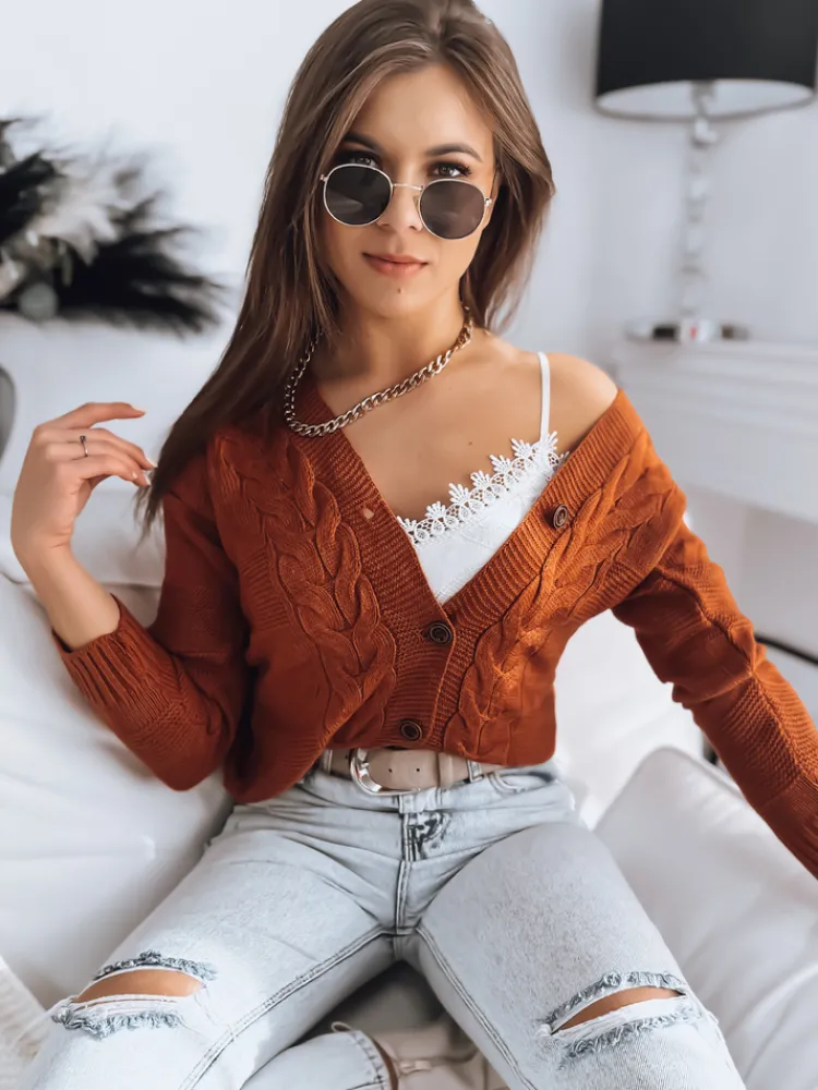 Swetry Damskie>Dstreet Sweter damski NISTEL rudy MY1684