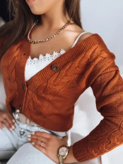 Swetry Damskie>Dstreet Sweter damski NISTEL rudy MY1684