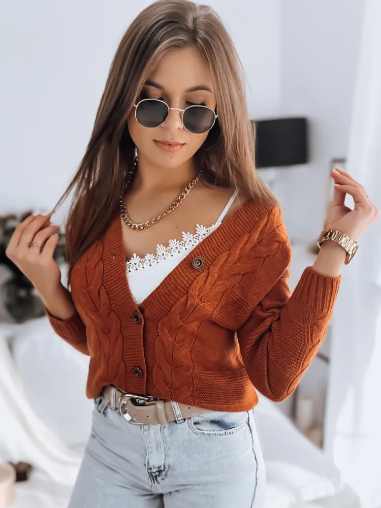 Swetry Damskie>Dstreet Sweter damski NISTEL rudy MY1684