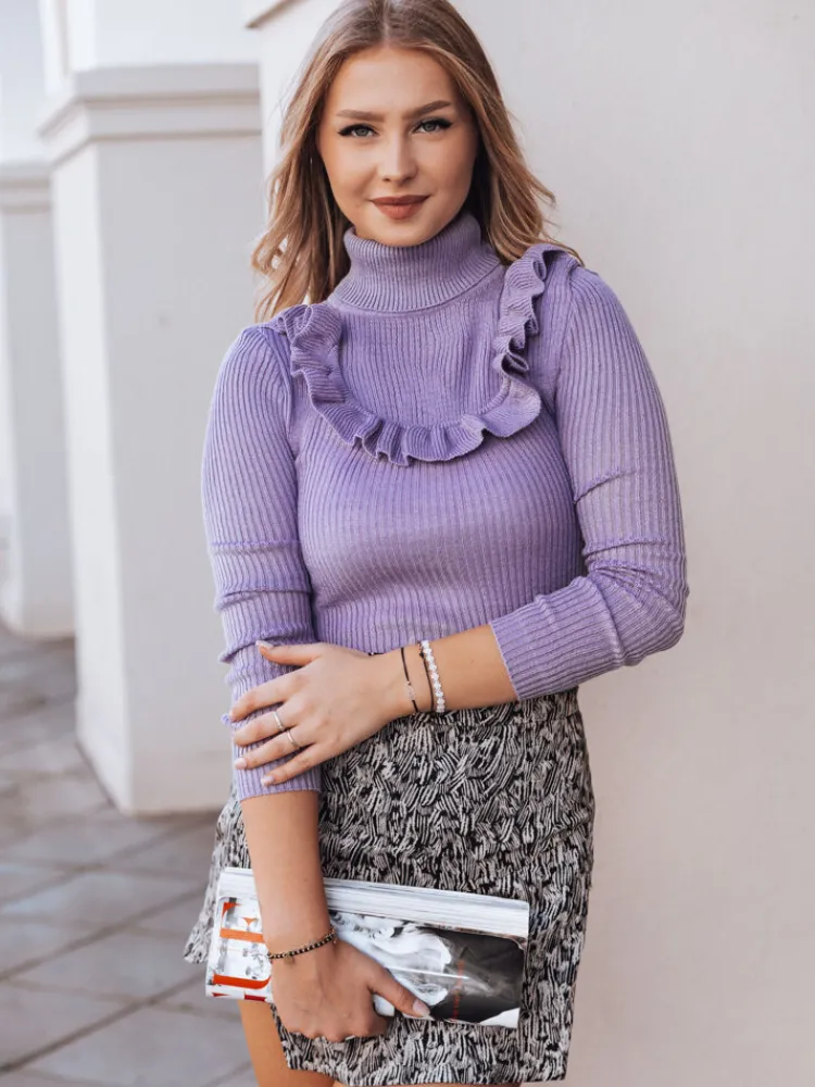 Swetry Damskie>Dstreet Sweter damski NOAH fioletowy MY1407