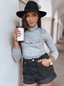 Swetry Damskie>Dstreet Sweter damski NOAH jasnoszary MY1410