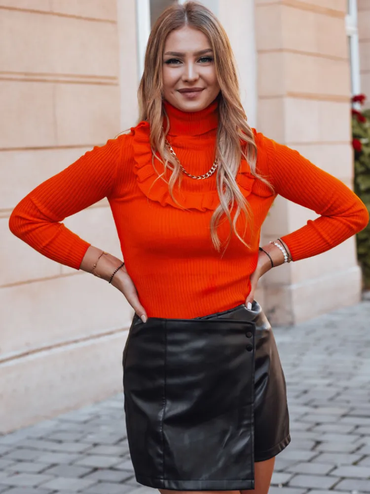 Swetry Damskie>Dstreet Sweter damski NOAH pomarańczowy MY1413