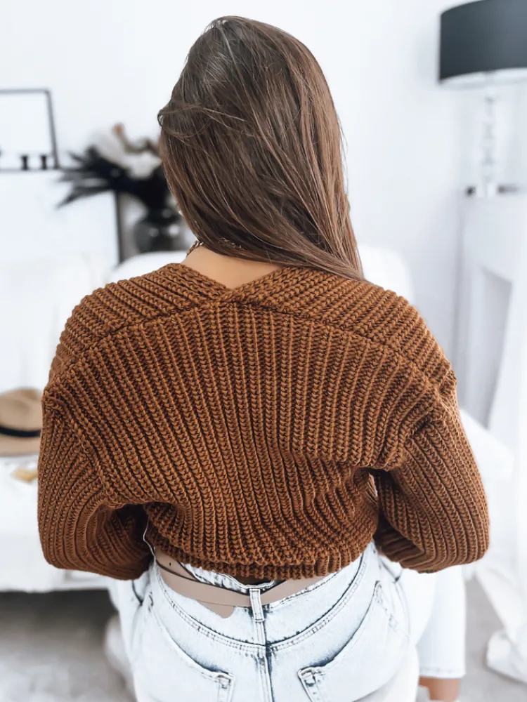 Swetry Damskie>Dstreet Sweter damski NUTI kamelowy MY1678