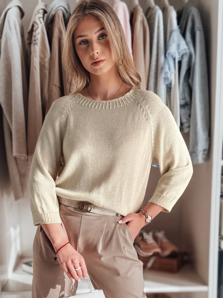 Swetry Damskie>Dstreet Sweter damski one size oversize SOFTICAN beżowy MY2432