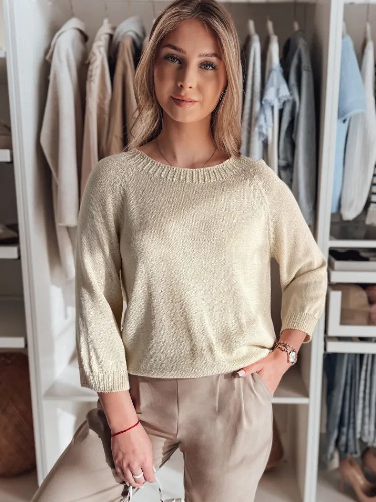 Swetry Damskie>Dstreet Sweter damski one size oversize SOFTICAN beżowy MY2432